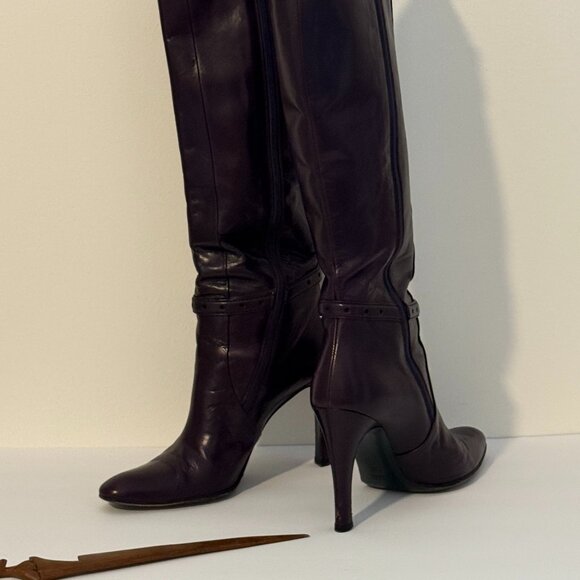 Gucci Luscious Purple Leather Boots Size 7.5 B - Picture 12 of 15